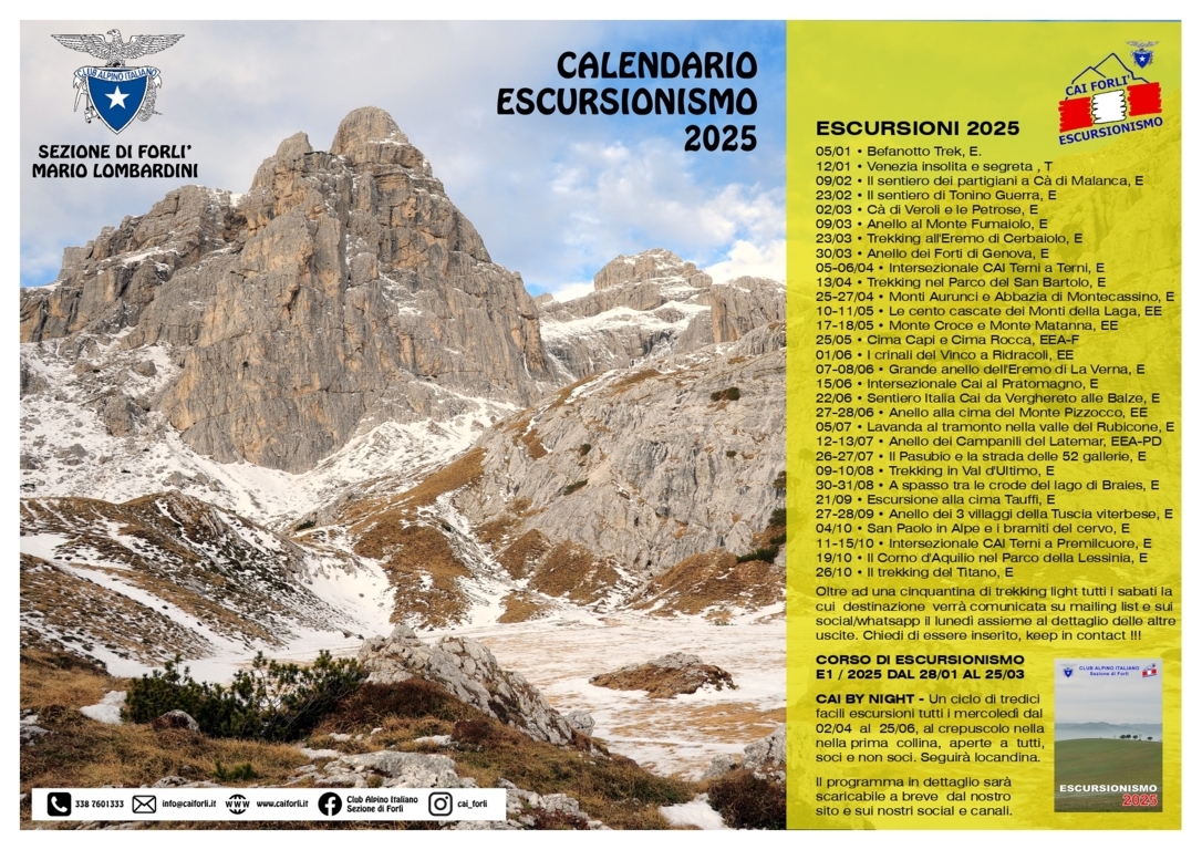 Cai Forlì Escursionismo 2025